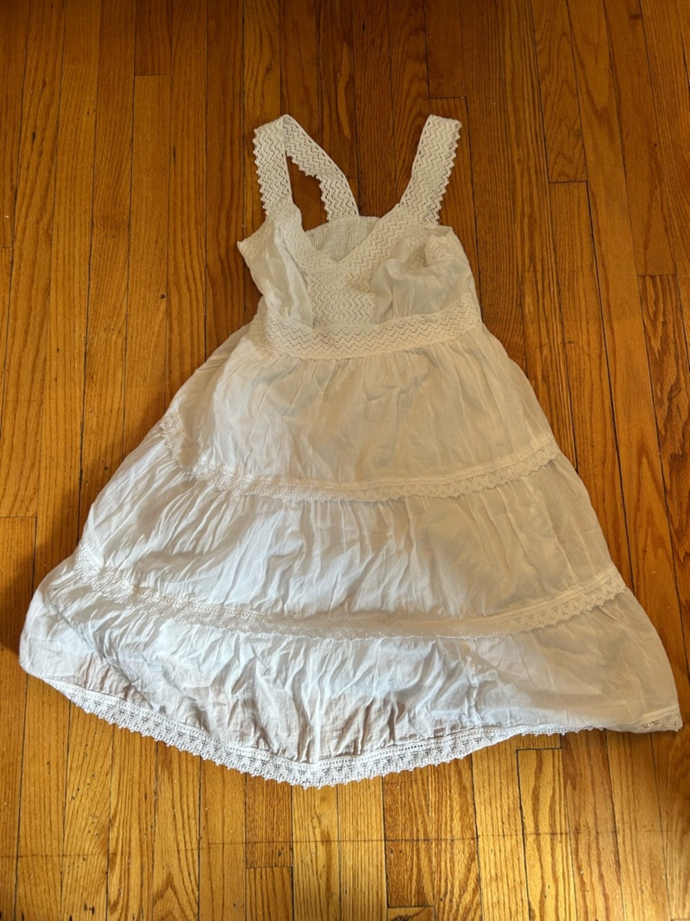 India Boutique White Lace Tiered Sundress